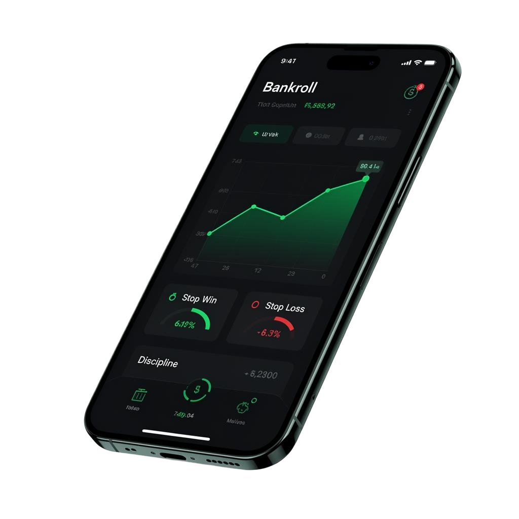 Mockup do aplicativo VEGAS CONTROL