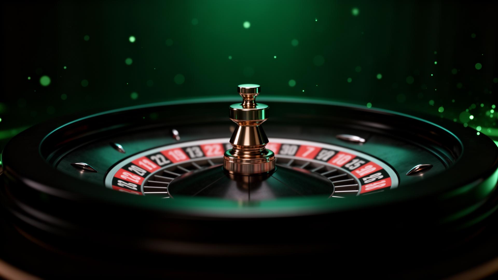 Roleta premium com atmosfera verde